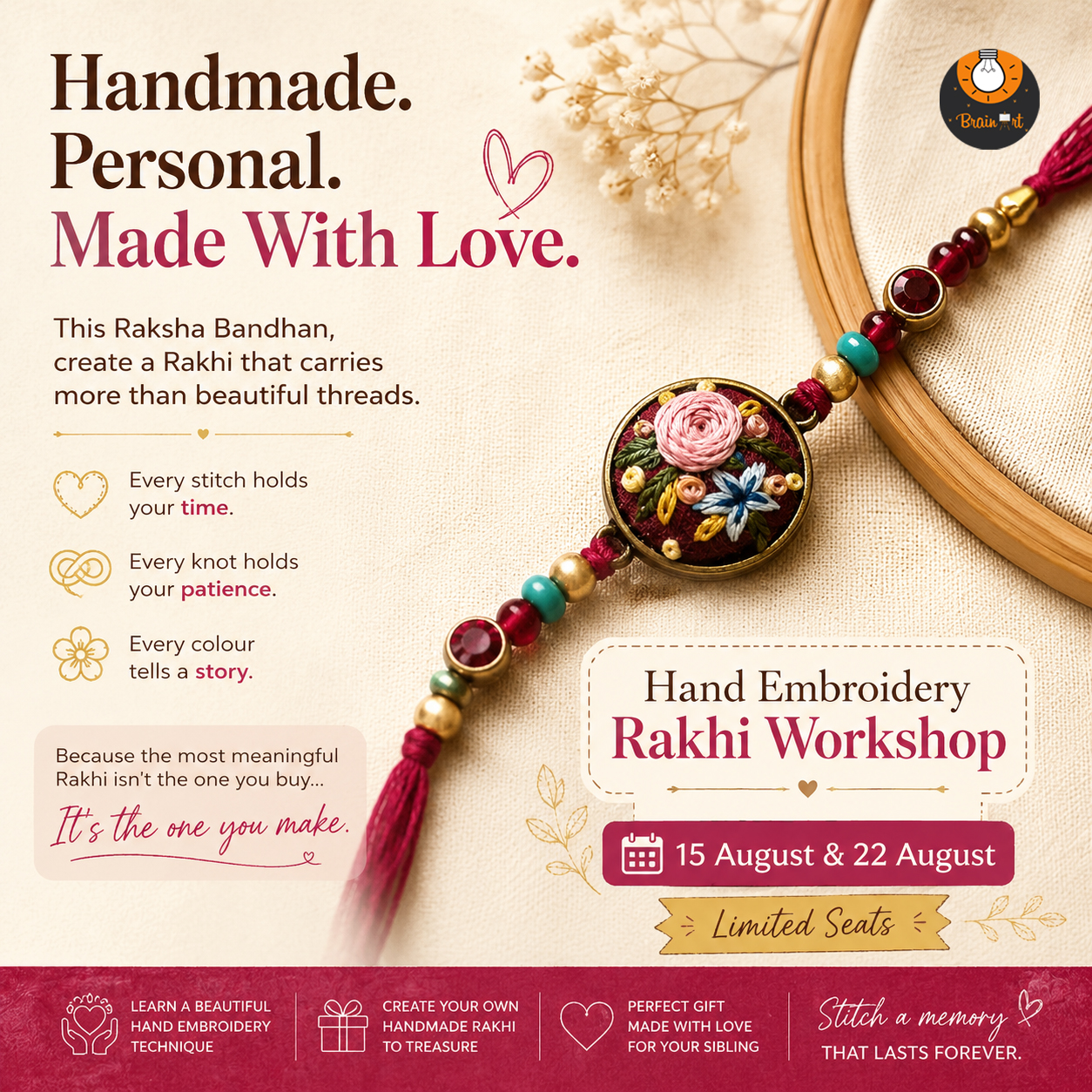 Hand-Embroidery-Rakhi-Workshop-Bangalore